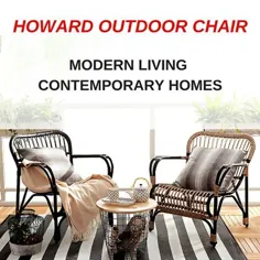 [Shoppy] Shoppy Howard Outdoor Rattan صندلی بازو. ایده آل برای کافه و دفتر اتاق نشیمن بالکن.