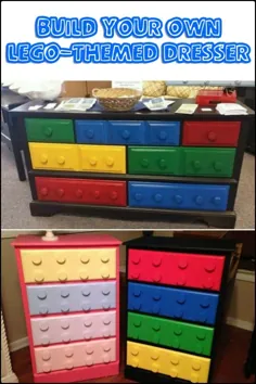 کمد منحصر به فرد خود را با مضمون Lego بسازید |  DIY ، Lego Dresser