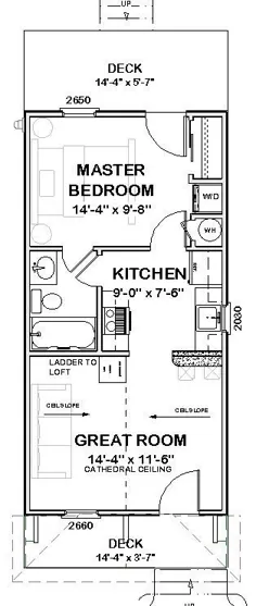 طرح های ارزان قیمت خانه برای طرح های کوچک خانه 1 اتاق خواب کلبه کابین 720 sf PDF • 39.99 دلار
