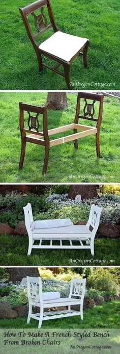 نحوه ساخت نیمکت به سبک فرانسوی از صندلی های قدیمی
