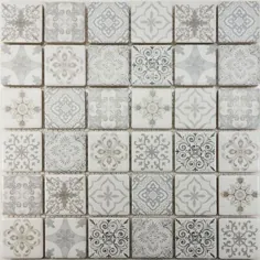 الگوی مراکش سفید خاکستری موزاییک کاشی دیوار آشپزخانه استخر آبگرم Backplash