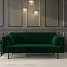 مبل تختخوابش مخمل با رنگ سبز تیره با دکمه ها - صندلی های 3 - روری |  eBay