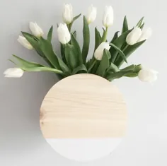 گلدان دیواری دایره ای - گلدان گرد - گلدان گل - نگهدارنده گیاه دور - کاشت آویز - کاشت دیواری چوبی - نگهدارنده گیاه داخل سالن