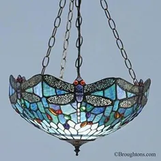 چراغ سقفی Tiffany معکوس داخلی داخلی Dragonfly 1900 Ineriors