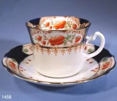 Osborne Ilkley Art Nouveau Vintage Bone China Tea Cup and Saucer Hand Painted - Sold
