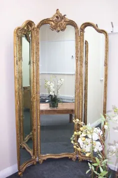 آینه کمد ایستاده فریم طلائی برجسته سبک عتیقه فرانسه |  eBay