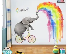 عکس برگردان دیواری فیل برای مهد کودک |  اتسی