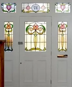شیشه های رنگی ادواردیان / Art Nouveau - شیشه های رنگی گشنیز