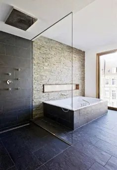 60 ایده برتر برای کاشی وان حمام - طرح های دیوار گرد
