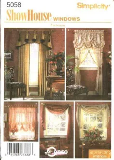 Simplyness Sewing Pattern 5058 Window Treatments Shades Drapery Panels Swag Curtains Valance