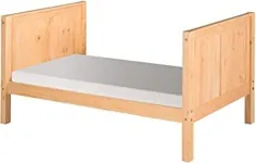 تخت خواب پلت فرم بلند چوبی جامد Camaflexi ، دوقلو ، طبیعی