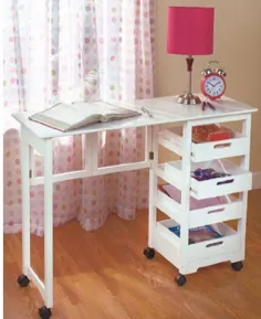 Space Screver Craft Table w Wheels - Folds away in White