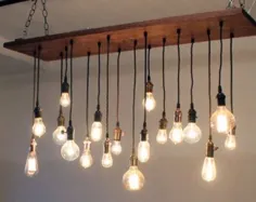 لوستر شیک شهری با لامپ های آشکار - روشنایی آشپزخانه ، لوستر مدرن