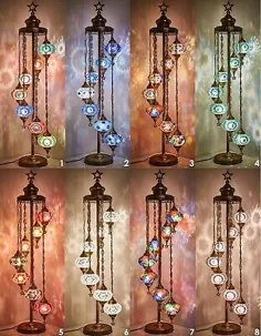 7 چراغ کف طبقه بزرگ موزاییکی موزاییکی ترکیه Bohemian Boho Tiffany ، 60 اینچ | eBay