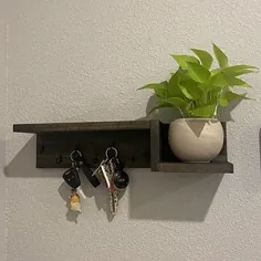 نگهدارنده اصلی برای دیوار - قلاب کلیدی بزرگ با قفسه. Keyholder Organizer و Key Rail برای دیوار - Keyholder Shelf