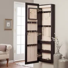 Belham Living Light Mounted Locking Jewelry Armoire - اسپرسو - 14.5W x 50H in.