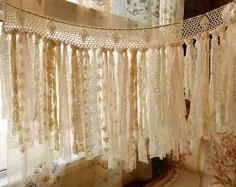 سفارشی روستایی رمانتیک ANTIQUE توری آشپزخانه Valance Shabby | اتسی