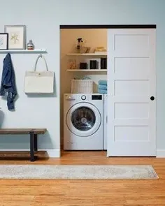 کشویی درب اتاق لباسشویی با سخت افزار صرفه جویی در فضای درب بای پس - افراطی چگونه