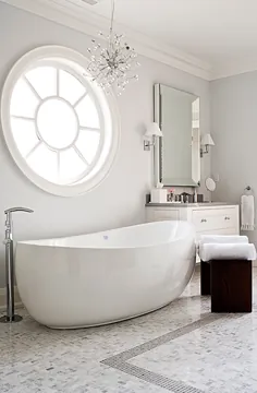 Badrumsinspiration - 18 badrum med vit marmor som bas