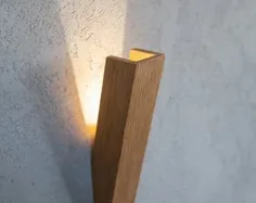چراغ دیواری چوبی حصیری روشنایی دکوراسیون دست ساز خانگی چراغ های RAMUS چوب روستایی جامد با گره های چوبی دست ساخته شده