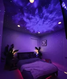Galaxy Starlight Projector بلوتوث صوتی چراغ شبانه برای اتاق خواب LED 360 از راه دور