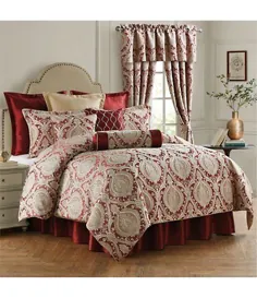 Waterford Carrick Scroll Damask Jacquard & Chenille Comforter Set |  دیلارد