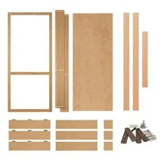 InvisiDoor 36 اینچ x 80 اینچ درب قفسه کتاب ناتمام افرا آماده مونتاژ Maple InvisiDoor با تزئین قالب Lowes.com