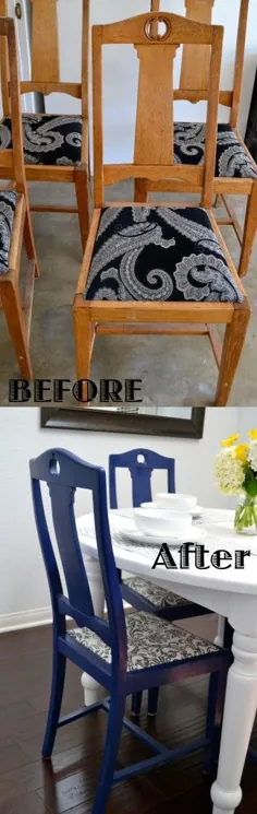 DIY: صندلی های ناهار خوری روکش دار