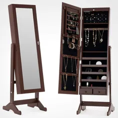 کابینت جواهرات Mecor با آینه ، جواهرات LED Armoire
