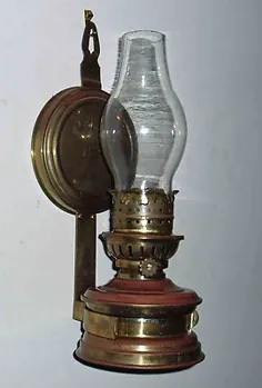 ANTIQUE AUSTRALIAN c1940 PLESSED COPPER & BRASS KEROSENE OIL WALL OR TAMLE LAMP - جزئیات راهنمای قیمت عتیقه صفحه