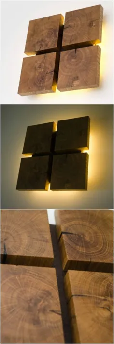 چوب بلوط چوبی مربع - چراغ های iD