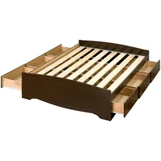 تختخواب ذخیره سازی کامل سکوی چوبی Prepac Manhattan در اسپرسو