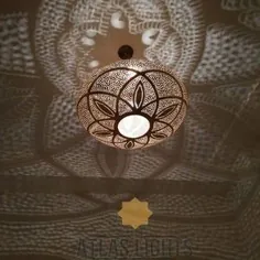 چراغ سقفی مراکشی چراغ های آویز مراکش آویز تزئینی روشنایی آویز برنجی Vintage دست ساز
