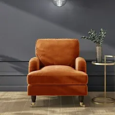 صندلی مخملی نارنجی Opulence - پایتون |  eBay