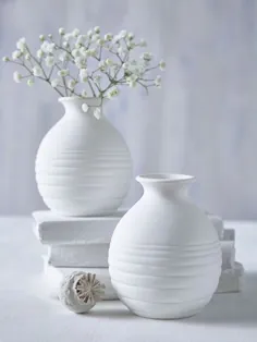 گلدان کوچک گرد و سفید