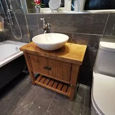 دستشویی حمام چوبی جامد چوبی جامد واحدی |  اتسی