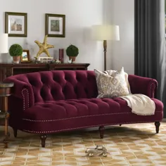 مبل مبل چسترفیلد La Rosa Victorian Tufted، Burgundy - Walmart.com