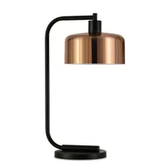 چراغ میز مدرن فلزی Evelyn & Zoe Mid-Century با سایه مس - Walmart.com