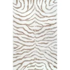 nuLOOM Zebra Stripes Grey 9 ft. x 12 ft. Area Rug-ZF5-860116 - The Home Depot