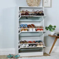 کابینت ذخیره سازی کابینت کفش چوبی Organized Life قفسه کفش با آینه کامل کشو ، سفید - Walmart.com