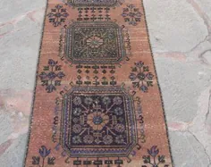 فرش Oushak Runner Rug فرش ترکیبی Runner Rug Patchwork Runner | اتسی