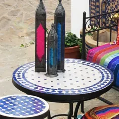 میز پایین موزاییک گرد مراکش - La Casa Bella