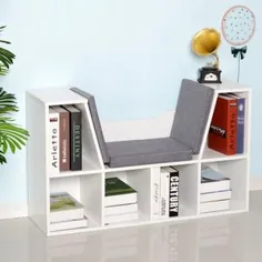 قفسه کتاب ذخیره سازی صندلی واحد کودکان - سفید